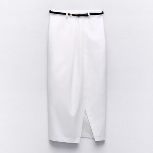 Belted Midi Pencil Skirt